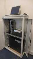 Schmaler Sicherheits-Serverschrank SR1200 L Basic - Breite 300 mm x Tiefe 1000 mm - sehr platzsparend - reinweiß