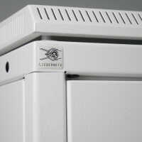 Schmaler Sicherheits-Serverschrank SR1200 L Basic - Breite 300 mm x Tiefe 1000 mm - sehr platzsparend - reinweiß