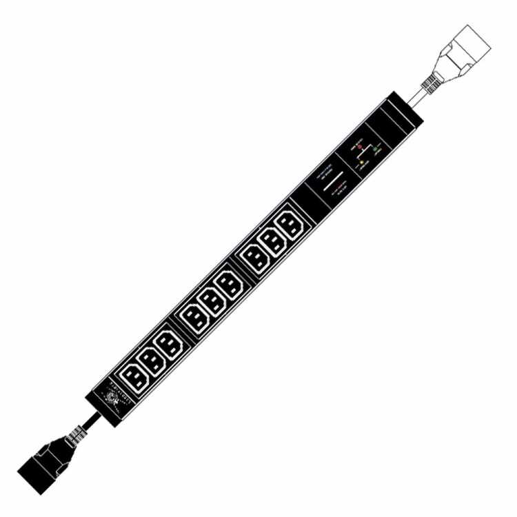 19"-ATS-Steckdosenleiste/PDU mit C20 Anschluss von LIEBERNETZ - redundate Stromversorgung - 9 x C13-Buchse - 16 A - schwarz