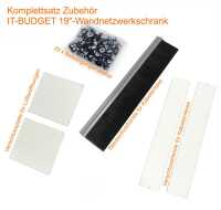 19"-Netzwerkschrank SWA von IT-BUDGET - 12 HE - BxT 570 x 450 mm - Sichttür - Seiten abnehmbar - Wand- + Standmontage - reinweiß