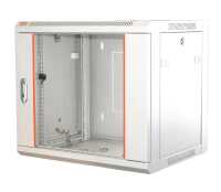 19"-Netzwerkschrank SWA von IT-BUDGET - 12 HE - BxT 570 x 600 mm - Sichttür - Seiten abnehmbar - Wand- + Standmontage - reinweiß