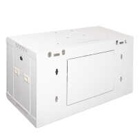 19"-Netzwerkschrank SWA von IT-BUDGET - 4 HE - BxT 570 x 350 mm - Sichttür - Seiten abnehmbar - Wand- + Standmontage - reinweiß