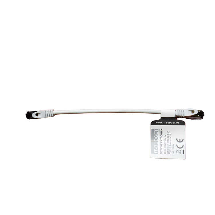 IT-BUDGET Vollkupfer Premium Patchkabel - Flex AWG 26 -  Cat.8.1 - 2000 MHz - halogenfrei - PoE+ - 40GBit - grau - 0,5 m