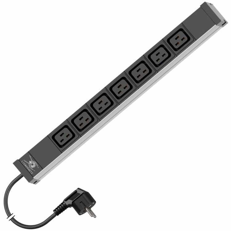 19"-Steckdosenleiste von LIEBERNETZ - 7x C19-Buchse  - 3 m Zuleitung - schwarz