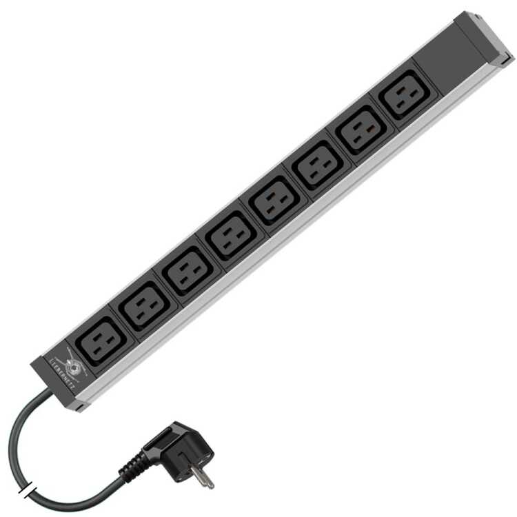 19"-Steckdosenleiste von LIEBERNETZ - 8x C19-Buchse  - 3 m Zuleitung - schwarz