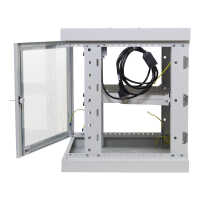 19"-Netzwerkschrank AAR - 12 HE - Tiefe 450 mm - Sichttür - mit Ventilator, Thermostat, Fachboden - lichtgrau