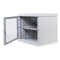 19"-Netzwerkschrank AAR - 12 HE - Tiefe 450 mm - Sichttür - mit Ventilator, Thermostat, Fachboden - lichtgrau
