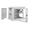 19"-Netzwerkschrank AAR - 12 HE - Tiefe 450 mm - Sichttür - mit Ventilator, Thermostat, Fachboden - lichtgrau