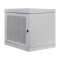 19"-Netzwerkschrank AAR - 15 HE - Tiefe 450 mm - Perforierte Tür - mit Ventilator, Thermostat, Fachboden - lichtgrau