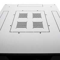 19"-Netzwerkschrank SZB IT - 42 HE - 800 x 800 mm - Vollblechfronttür - geteilte Doppel-Vollblechrücktür - Sokel - lichtgrau