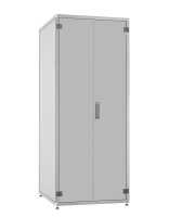 19"-Netzwerkschrank SZB IT - 42 HE - 800 x 800 mm - Vollblechfronttür - geteilte Doppel-Vollblechrücktür - Sokel - lichtgrau