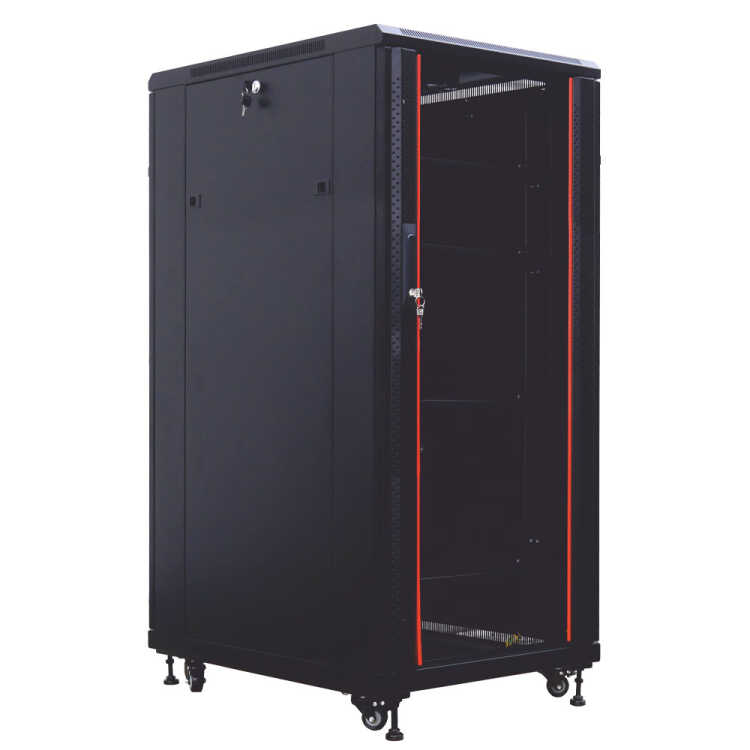 19"-Serverschrank SRK von IT-BUDGET - 27 HE - BxT 800x800 mm - Sicht-/Vollblechtür - Flatpack - schwarz