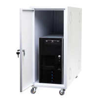 Towergehäuse-Schutzschrank T800 RESISTER - Hoher Staubschutz IP 50 mit aktiver Belüftung - HxBxT 700x330x800 mm - weiß