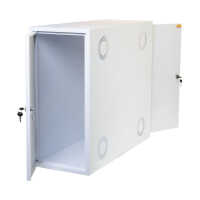 Towergehäuse-Schutzschrank T800 RESISTER - Hoher Staubschutz IP 50 mit aktiver Belüftung - HxBxT 700x330x800 mm - weiß