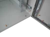 19"-Netzwerkschrank RESISTER Pro mit Regendach - IP66 für Outdoor + Industrie - Sichttür - 9 HE - 600x400 mm - lichtgrau