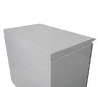 19"-Netzwerkschrank RESISTER Pro mit Regendach - IP66 für Outdoor + Industrie - Sichttür - 9 HE - 600x400 mm - lichtgrau