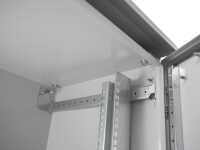 19"-Netzwerkschrank RESISTER Pro mit Regendach - IP66 für Outdoor + Industrie - Sichttür - 9 HE - 600x400 mm - lichtgrau