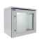 19"-Netzwerkschrank RESISTER Pro mit Regendach - IP66 für Outdoor + Industrie - Sichttür - 9 HE - 600x400 mm - lichtgrau