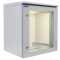 19"-Netzwerkschrank RESISTER Pro mit Regendach - IP66 für Outdoor + Industrie - Sichttür - 16 HE - 600x600 mm - lichtgrau