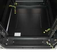 19"-Netzwerkschrank SRK von IT-BUDGET - Komplettset - 38 HE - BxT 800x800 mm - perforierte Doppeltüren vo + hi - 4 Aktiv-Lüfter - montiert - schwarz