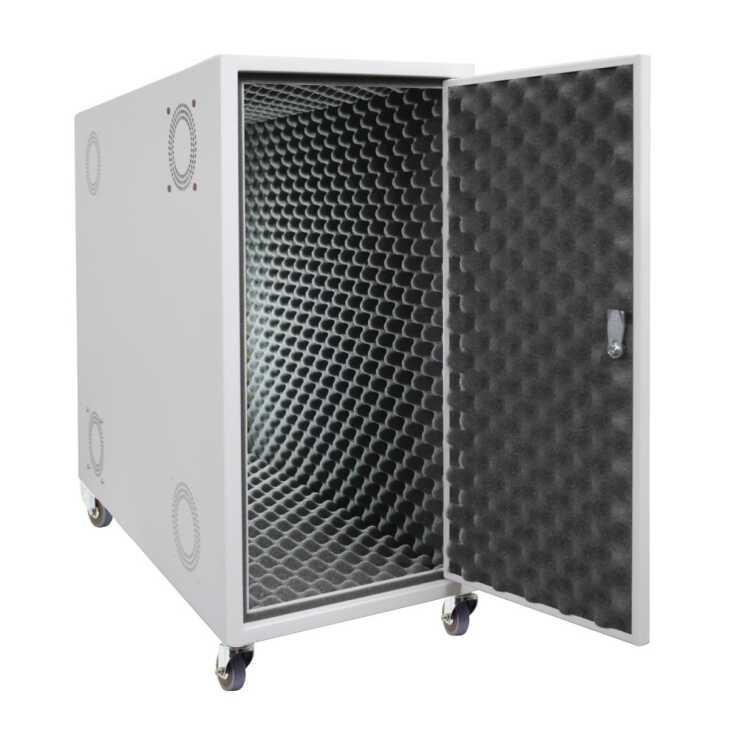 Schallgedämmter Tower-Gehäuse Schutzschrank T800 SILENCE - 1 SILENT-Ventilator - HxBxT 700x330x800 mm - weiß