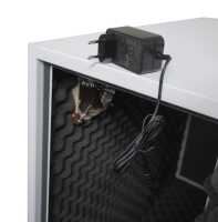 Schallgedämmter Tower-Gehäuse Schutzschrank T800 SILENCE - 1 SILENT-Ventilator - HxBxT 600x330x800 mm - weiß