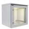 19"-Netzwerkschrank RESISTER Pro mit Regendach und Sockel - IP66 für Outdoor + Industrie - Sichttür - 12 HE - 600x600 mm - lichtgrau