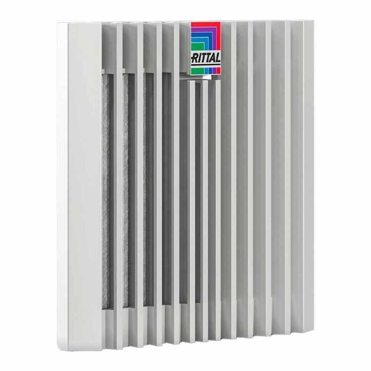 Blue e+ EMV Austrittsfilter von RITTAL - für Filterlüfter 3237.8xx - BH 116,5 x 116,5 mm - lichtgrau