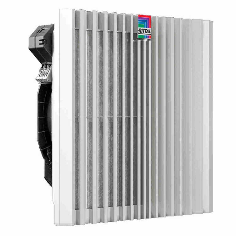 Blue e+ EMV-Filterlüfter von RITTAL - 700 m³/h - 230 V - BHT 323x 323x 156 mm - lichtgrau