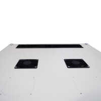 Schallgedämmter Serverschrank SCHÄFER IS-1 silenced - 25 HE - BxT 600x800 mm - Sichttür - Vollblechtür - Sockel - 2 Silent-Ventilatoren - lichtgrau