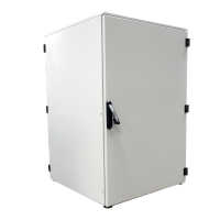 Schallgedämmter Serverschrank SCHÄFER IS-1 silenced - 25 HE - BxT 600x800 mm - Sichttür - Vollblechtür - Sockel - 2 Silent-Ventilatoren - lichtgrau