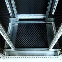 Schallgedämmter Serverschrank SCHÄFER IS-1 silenced - 25 HE - BxT 600x800 mm - Sichttür - Vollblechtür - Sockel - 2 Silent-Ventilatoren - lichtgrau