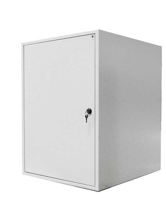 Schallgedämmter 19"-Schrank SILENCE RACK Office - 15 HE - 1 SILENT-Lüfter - BxT 600x600 mm - Vollblechtür - lichtgrau