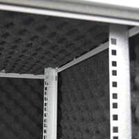 Schallgedämmter 19"-Schrank SILENCE RACK Office - 15 HE - 1 SILENT-Lüfter - BxT 600x600 mm - Vollblechtür - lichtgrau
