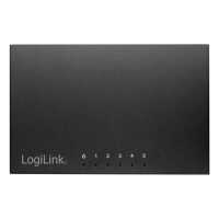 Gigabit Switch von LOGILINK - 5 Port - 1 Gbit/s - Metallgehäuse - schwarz