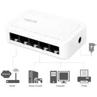 Gigabit Switch von LOGILINK - 5 Port - 1 Gbit/s - Kunststoff - weiß