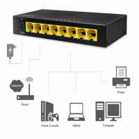 Gigabit Switch von LOGILINK - 8 Port - 1 Gbit/s - Metallgehäuse - schwarz