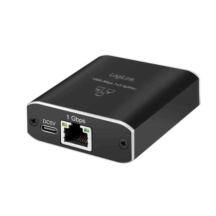 Gigabit-Ethernet-Splitter von LOGILINK -1000 Mbit/s - USB-Stromversorgung - Aluminium - schwarz