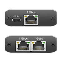 Gigabit-Ethernet-Splitter von LOGILINK -1000 Mbit/s - USB-Stromversorgung - Aluminium - schwarz