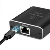 Gigabit-Ethernet-Splitter von LOGILINK -1000 Mbit/s - USB-Stromversorgung - Aluminium - schwarz