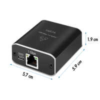 Gigabit-Ethernet-Splitter von LOGILINK -1000 Mbit/s - USB-Stromversorgung - Aluminium - schwarz