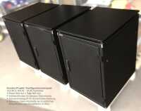 Schallgedämmter Serverschrank SILENCE RACK - 18 HE - 2 SILENT-Lüfter - 800 x 800 mm - Glastür - Rückwand - schwarz
