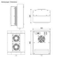 Peltier-Kühlgerät - Kühlleistung 100 W - Temperaturregelung mit LED-Anzeige - 230 V - IP65 - Anbau - Edelstahl