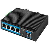 Industrial Switch von LOGILINK - 4 Port + 1 SFP Port - 1 Gbit/s - Aluminium - schwarz