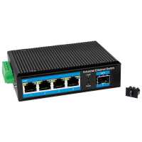 Industrial Switch von LOGILINK - 4 Port + 1 SFP Port - 1 Gbit/s - Aluminium - schwarz