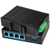 Industrial Switch von LOGILINK - 4 Port + 1 SFP Port - 1 Gbit/s - Aluminium - schwarz