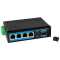 Industrial Switch von LOGILINK - 4 Port + 1 SFP Port - 1 Gbit/s - Aluminium - schwarz