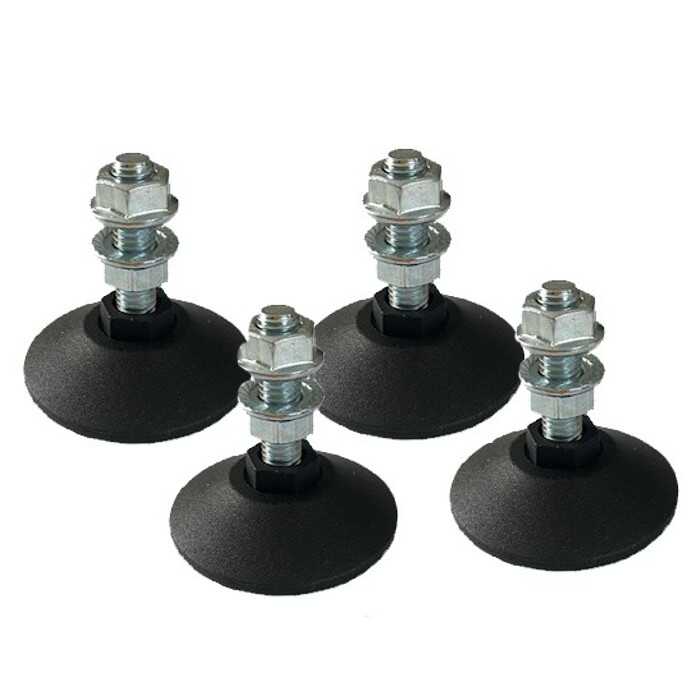 Set Nivellierfüße - 4 Stück + Muttern - M10 Gewinde - Gesamthöhe 41 mm