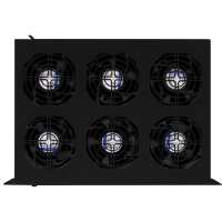 19"-Lüftereinheit - 6 Ventilatoren - 1 HE - vertikaler Luftstrom - 990 m³/h Luftdurchsatz - schwarz