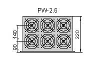 19"-Lüftereinheit - 6 Ventilatoren - 1 HE - vertikaler Luftstrom - 990 m³/h Luftdurchsatz - schwarz